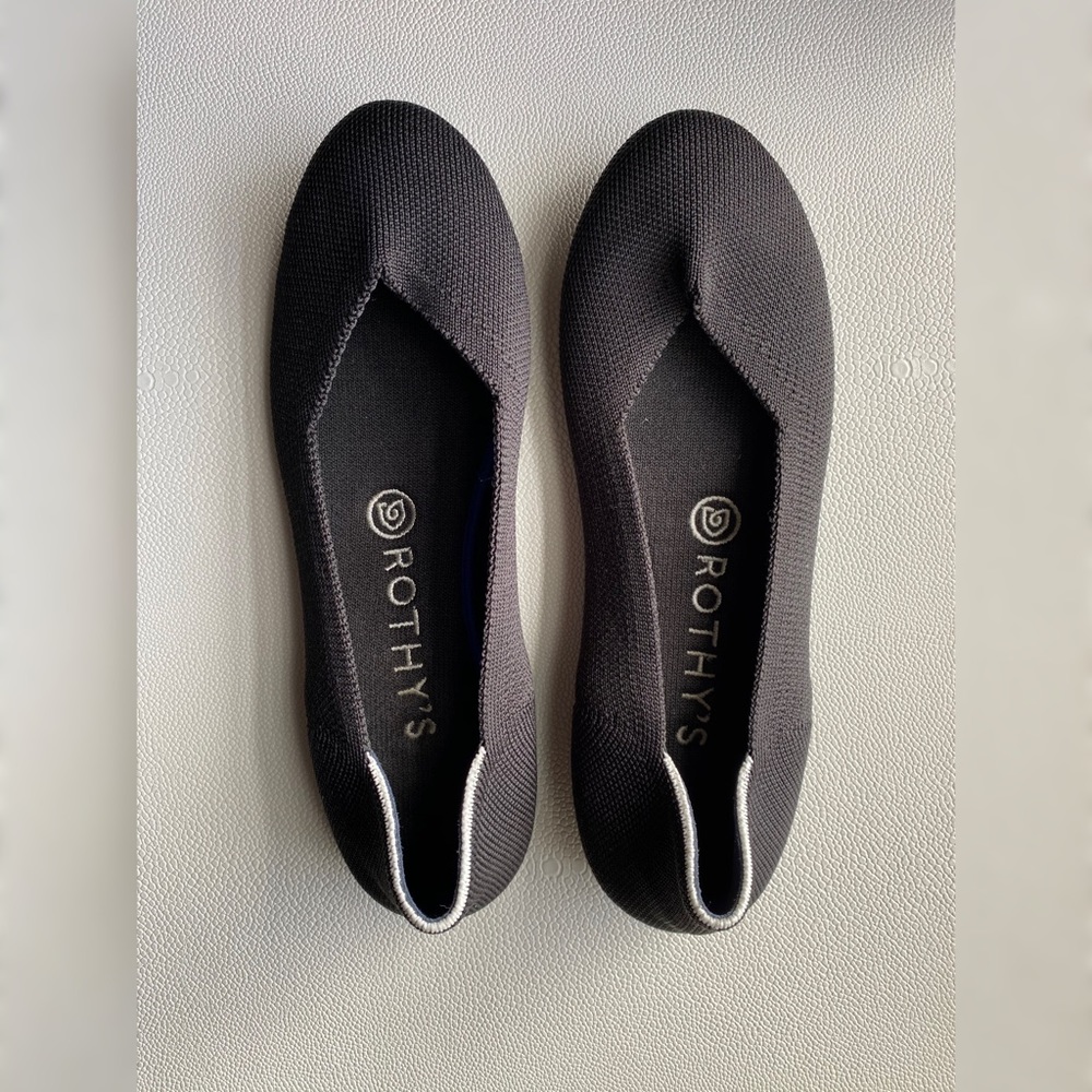 White Halo Rothy’s Black Flats (Discontinued)